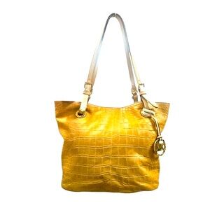 🤎Michael Kors Croc-Embossed Jet Set Tote🤎New/Tags